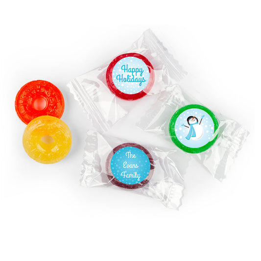 Happy Holidays Personalized Life Savers 5 Flavor Hard Candy Happy Holidays Frosty Snowman