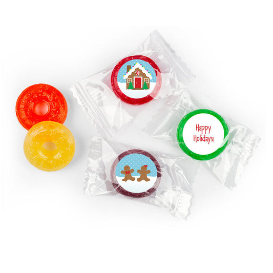 Happy Holidays Personalized Life Savers 5 Flavor Hard Candy Gingerbread House