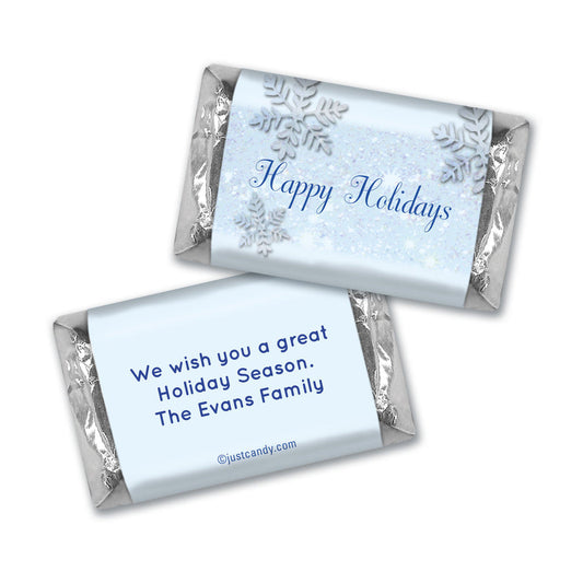 Happy Holidays Personalized Hershey's Miniatures Classic Snowflakes Happy Holidays