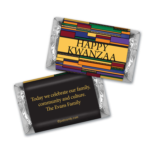 Happy Kwanzaa Personalized Hershey's Miniatures Colorful African Art Happy Kwanzaa