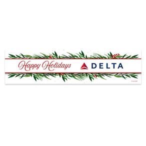 Personalized Christmas Winter Greenery Add Your Logo 5 Ft. Banner