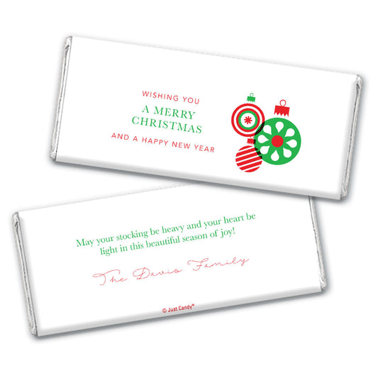 Personalized Christmas Ornaments Chocolate Bar Wrappers Only