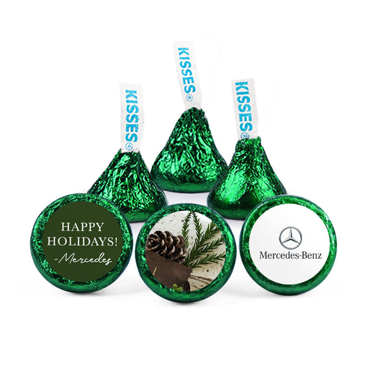 Personalized Happy Holidays Corporate Gift Tag Hershey's Kisses