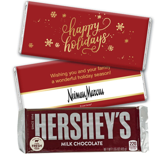 Personalized Happy Holidays Hershey's Milk Chocolate Bar & Wrapper