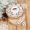 Personalized Happy Holidays Poinsettia Large Plastic Tin Holiday Yogurt Pretzels (approx 40pcs)