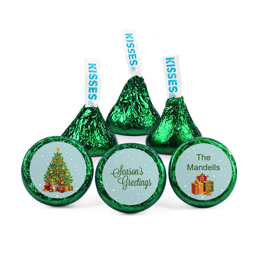 Personalized Season's Greetings Christmas Tree Hershey's Kisses