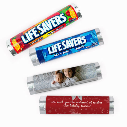 Personalized Christmas Welcoming Joy Lifesavers Rolls (20 Rolls)