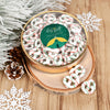 Personalized Christmas Holy Celebration Large Plastic Tin Holiday Yogurt Pretzels (approx 40pcs)