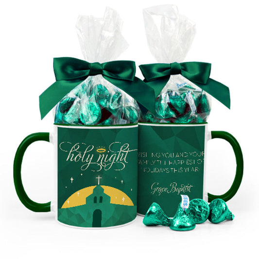 Personalized Christmas Holy Celebration 11oz Mug with Hershey's Kisses