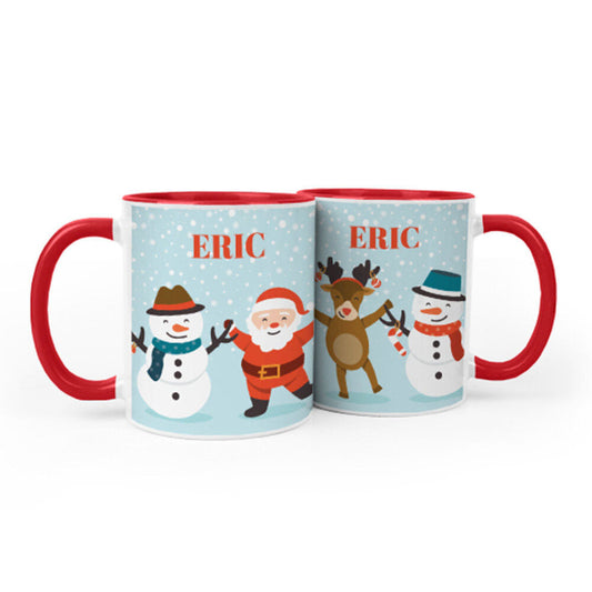 Personalized Add Your Name Christmas Buddies 11oz Red Mug