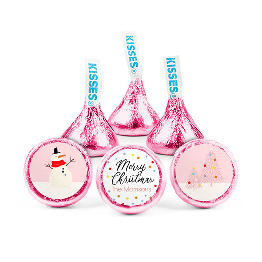 Personalized Pink Christmas Hershey's Kisses