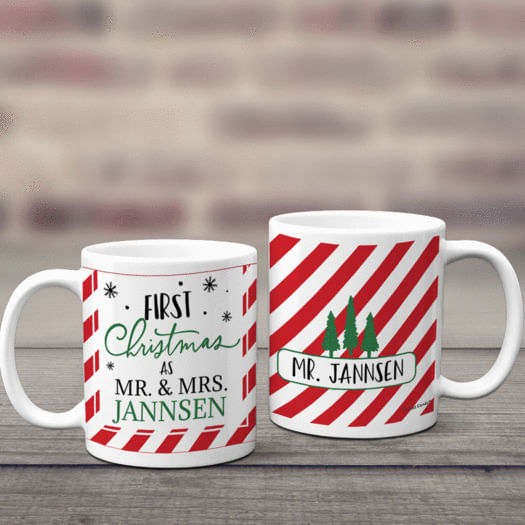 Personalized First Xmas as Mr & Mrs 11oz Mug Empty