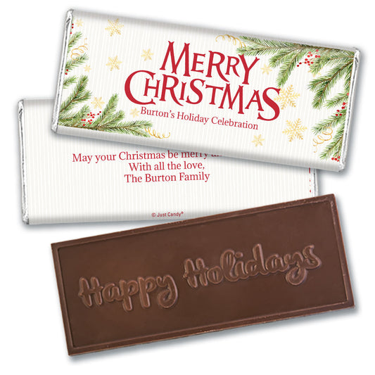 Personalized Christmas Spirited Christmas Embossed Chocolate Bar