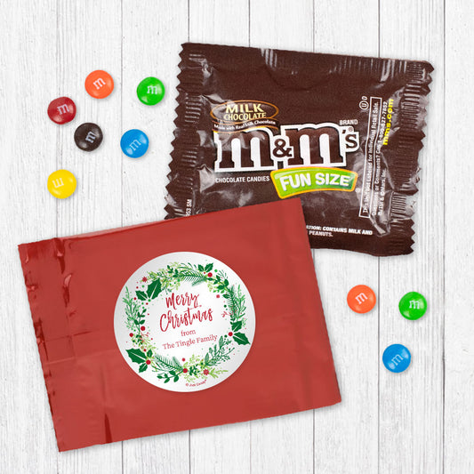 Personalized Christmas Botanicals Milk Chocolate M&Ms