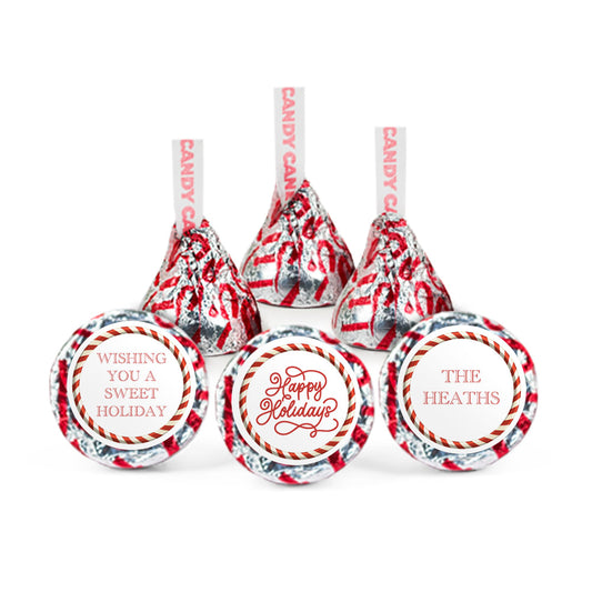 Personalized Happy Holidays Swirls Hershey's Kisses