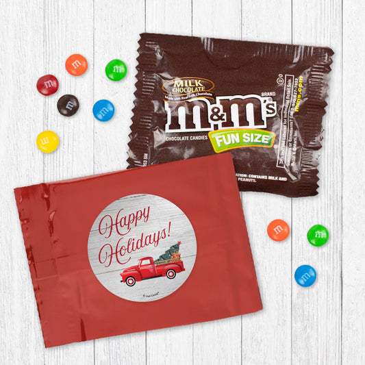 Happy Holidays Red Truck Milk Chocolate M&Ms