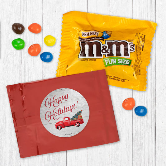 Happy Holidays Red Truck Peanut M&Ms