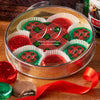 Personalized Christmas Plaid Joy Large Plastic Tin with 8 Chocolate Covered Oreos