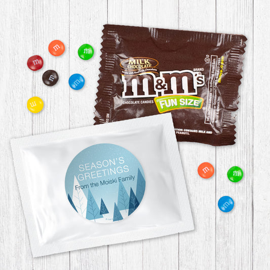 Personalized Snowy Field Season's Greeting Milk Chocolate M&Ms