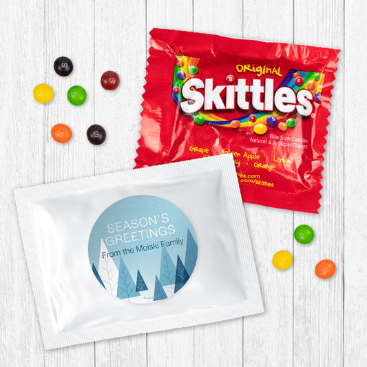 Personalized Snowy Fields Season's Greetings Skittles