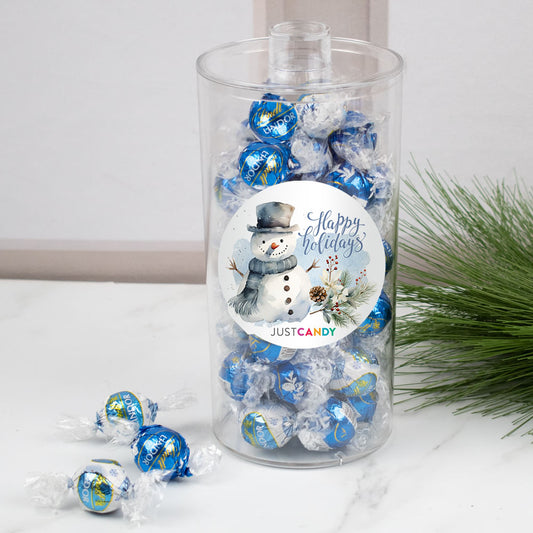 Happy Holidays Snowman Lindor Truffle Canister Gift