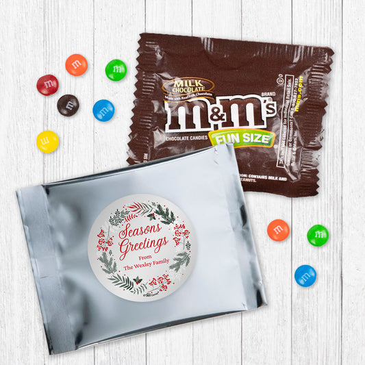 Personalized Christmas Ombre Wreath Milk Chocolate M&Ms