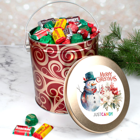 Merry Christmas Snowman Hershey's Holiday Mix Tin