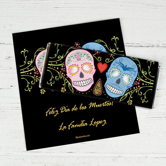 Day of the Dead Personalized Chocolate Bar Wrapper Sugar Skills