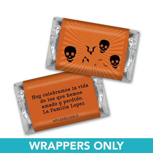 Day of the Dead Personalized Mini Chocolate Bar Wrapper Day of the Dead Sweets