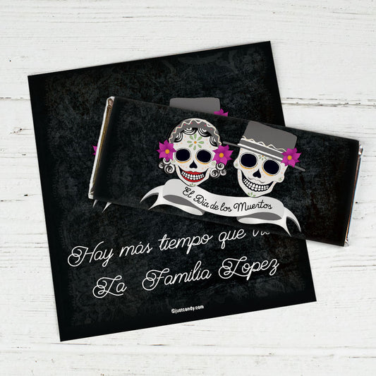 Day of the Dead Personalized Chocolate Bar Wrapper Dia de Los Muertos Sweets