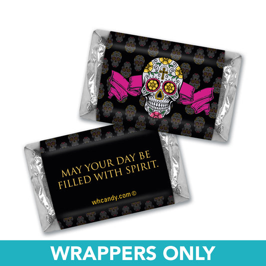 Day of the Dead Personalized Mini Chocolate Bar Wrapper Dia de Los Muertos Sweets