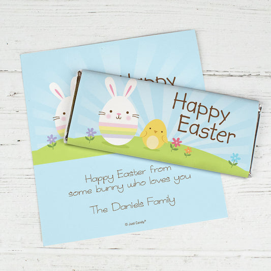 Easter Personalized Chocolate Bar Wrappers Bunny and Chick Peeps