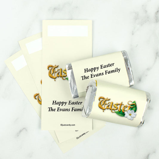 Easter Personalized Hershey's Miniatures Wrappers Gold Easter