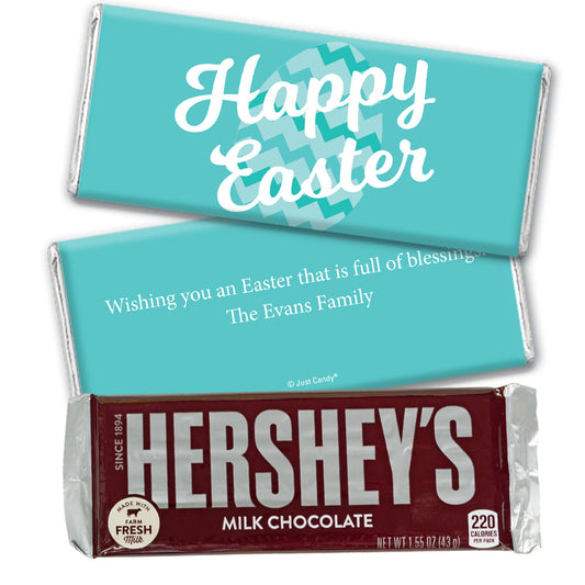 Personalized Easter Chevron Egg Hershey's Milk Chocolate Bar & Wrapper