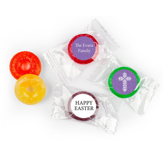 Personalized Easter Purple Cross LifeSavers 5 Flavor Hard Candy (300 Pack)