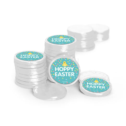 Easter Blue Chick Chocolate Coins with Stickers (84 Pack)