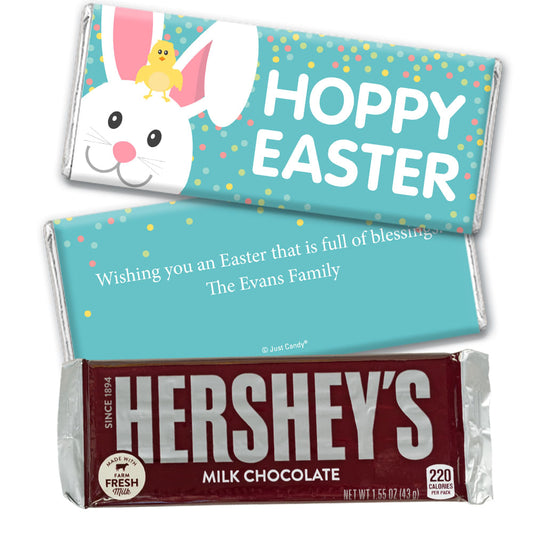 Personalized Easter Blue Chick Hershey's Milk Chocolate Bar & Wrapper