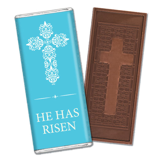 Personalized Easter Blue Cross Embossed Cross Chocolate Bar