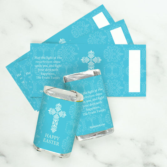 Personalized Easter Blue Cross Mini Wrappers