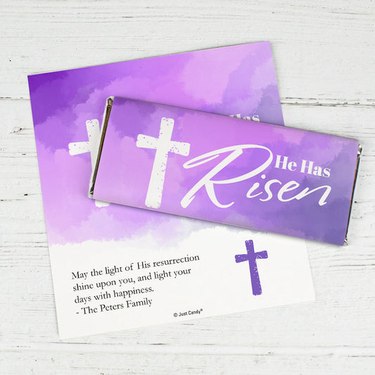 Personalized He Has Risen Easter Celebration Chocolate Bar Wrappers