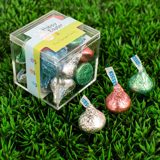 Personalized Easter Bunny and Chick Peeps JUST CANDY� favor cube with Hershey's Kisses