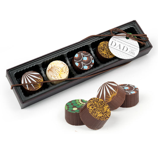 Personalized Father's Gift Classic Dad Gourmet Belgian Chocolate Truffle Gift Box (5 Truffles)