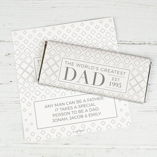 Personalized Father's Day Classic Dad Chocolate Bar Wrappers