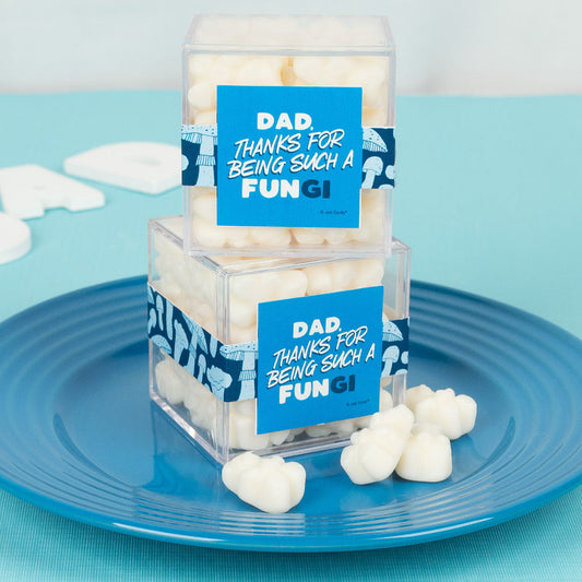 Personalized Father's Day JUST CANDYŽ favor cube with Gummy Bears