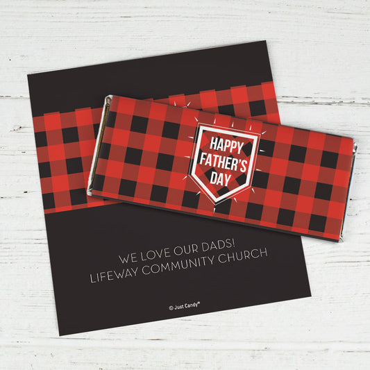 Personalized Father's Day Modern Plaid Chocolate Bar Wrappers