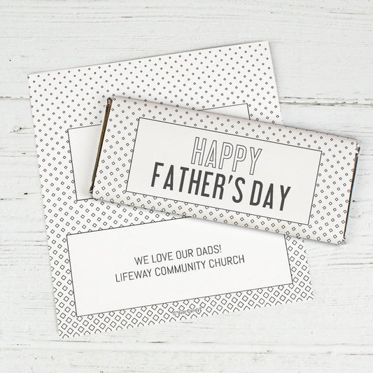 Personalized Father's Day Classic Pattern Chocolate Bar Wrappers