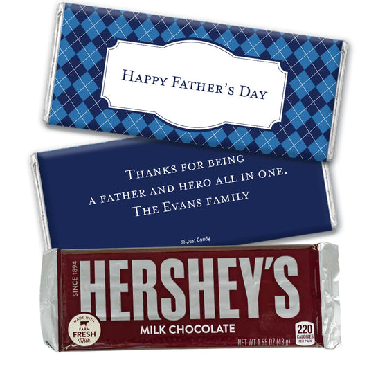 Personalized Father's Day Argyle Pattern Hershey's Milk Chocolate Bar