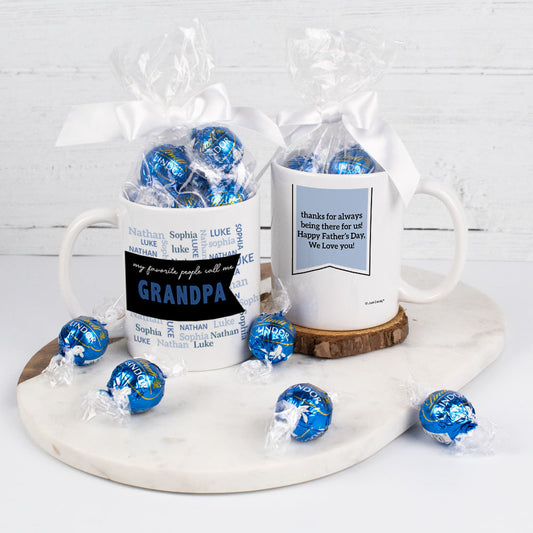 Personalized Grandpa 11oz Mug with Lindor Truffles - Thanks