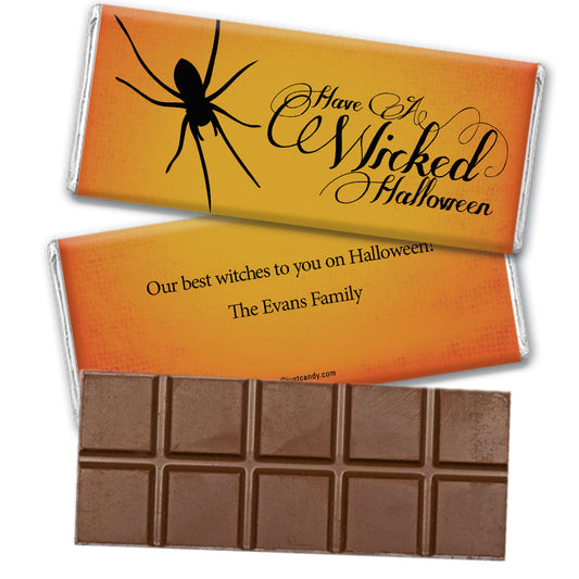 Halloween Personalized Belgian Chocolate Bar Wicked Halloween Spider