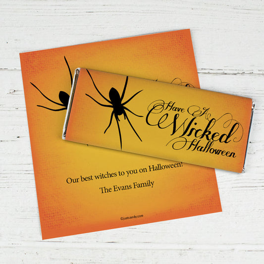 Halloween Personalized Chocolate Bar Wrappers Wicked Halloween Spider